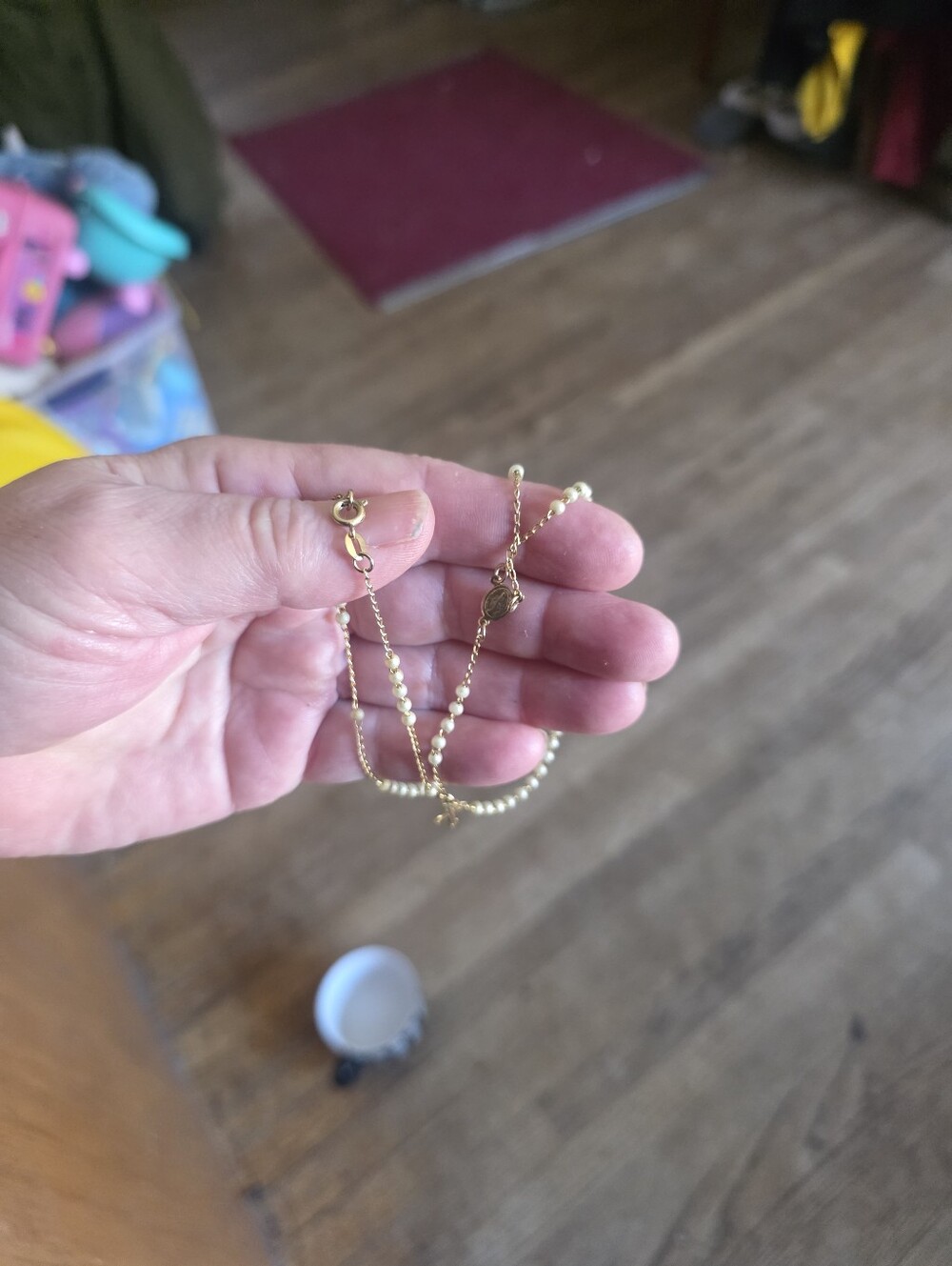 Vintage Pearl/gold Rosary Small - Picture 7 of 8